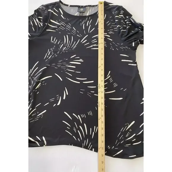 JM Collection 3/4-Sleeve Long Top, Lightweight Black Womens Sz Petite XL - Picture 6 of 10